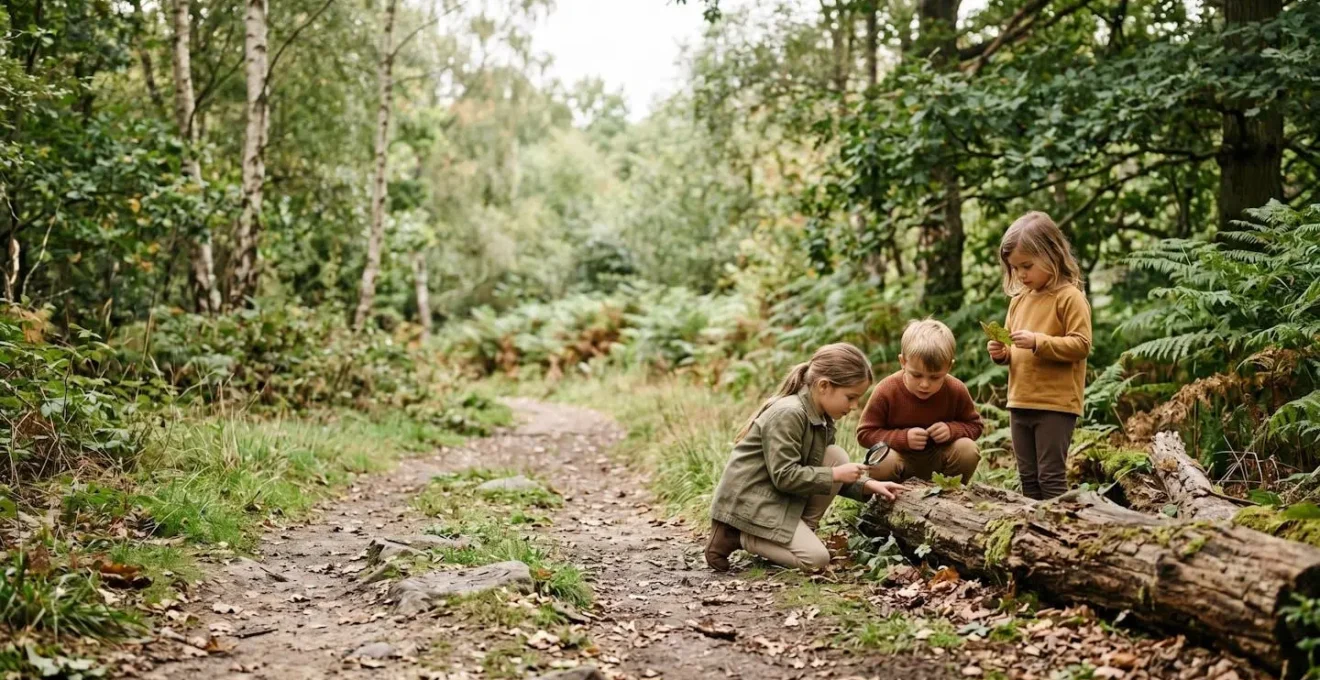 Children exploring nature during an outdoor discovery walk