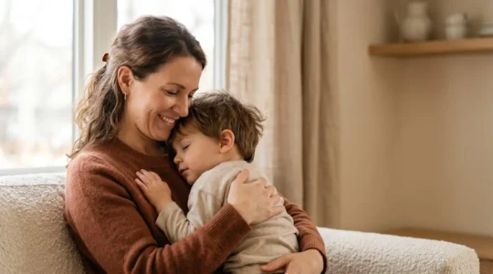 Parent and child engaging in meaningful eye contact during a quiet moment together